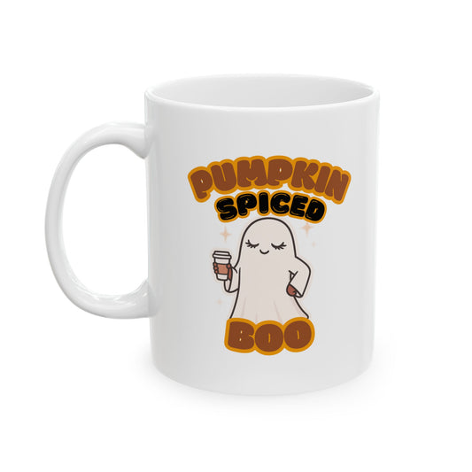 Pumpkin Spice Boo Ceramic Mug - Perfect Gift for Pet Owners, Coffee Lovers, Birthday, Thank You, Animal Lovers, Home Office